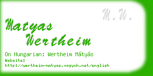matyas wertheim business card